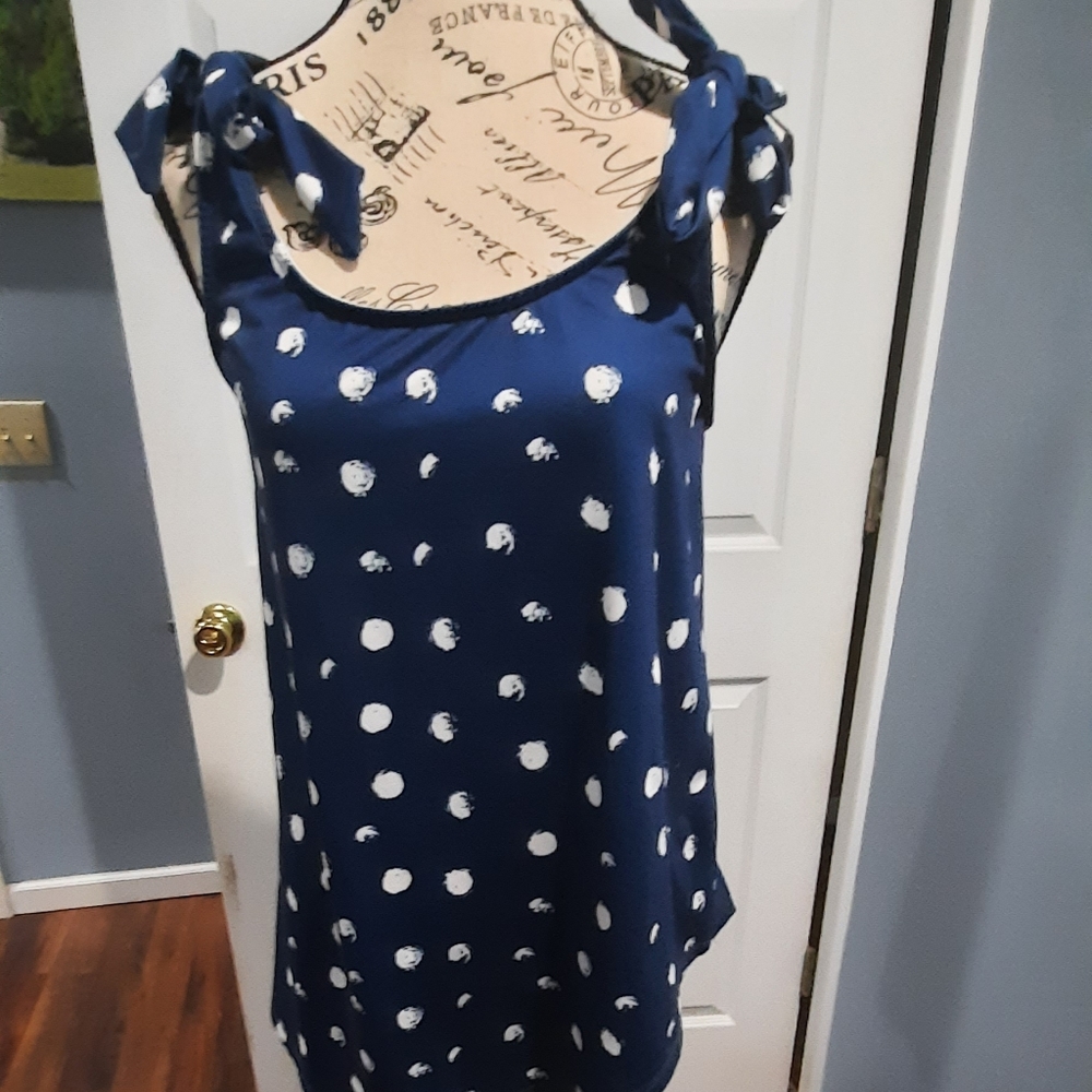 Dressy tank poker dot Navy blue